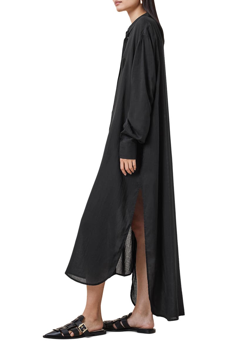 AllSaints Ezra Long Sleeve High-Low Maxi Shirtdress, Alternate, color, 