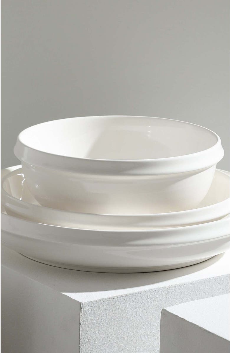 Stone Lain Verso Porcelain 12-Piece Dinnerware Set, Alternate, color, White