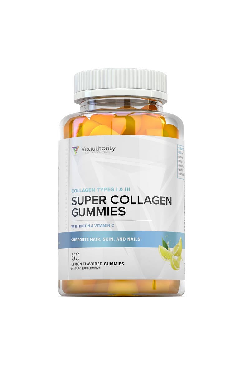 Super Collagen Gummies, Lemon, 60ct, Main, color, No Color