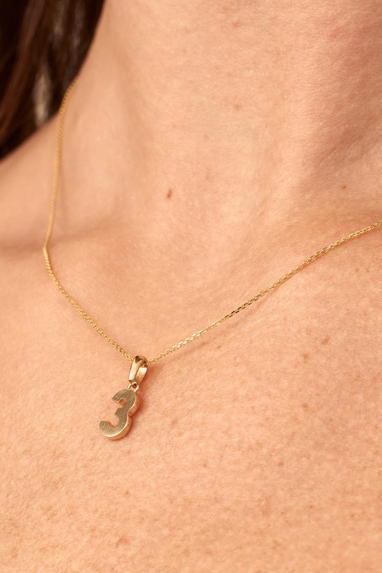 14K Gold My Number Pendant Necklace, Alternate, color, Number 1
