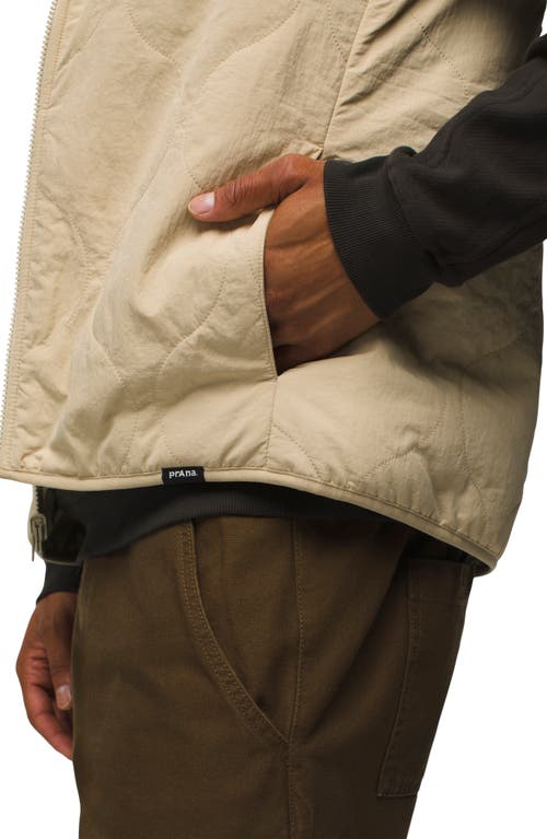 Prana Encinitas Reversible Quilted Vest In Sandstone