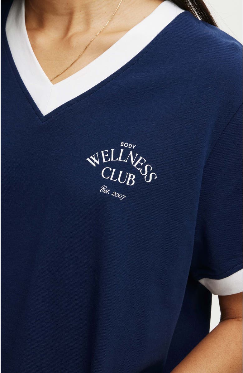 COTTON ON BODY Women's Active V Neck Tshirt, Alternate, color, Heritage Blue Heritage Club