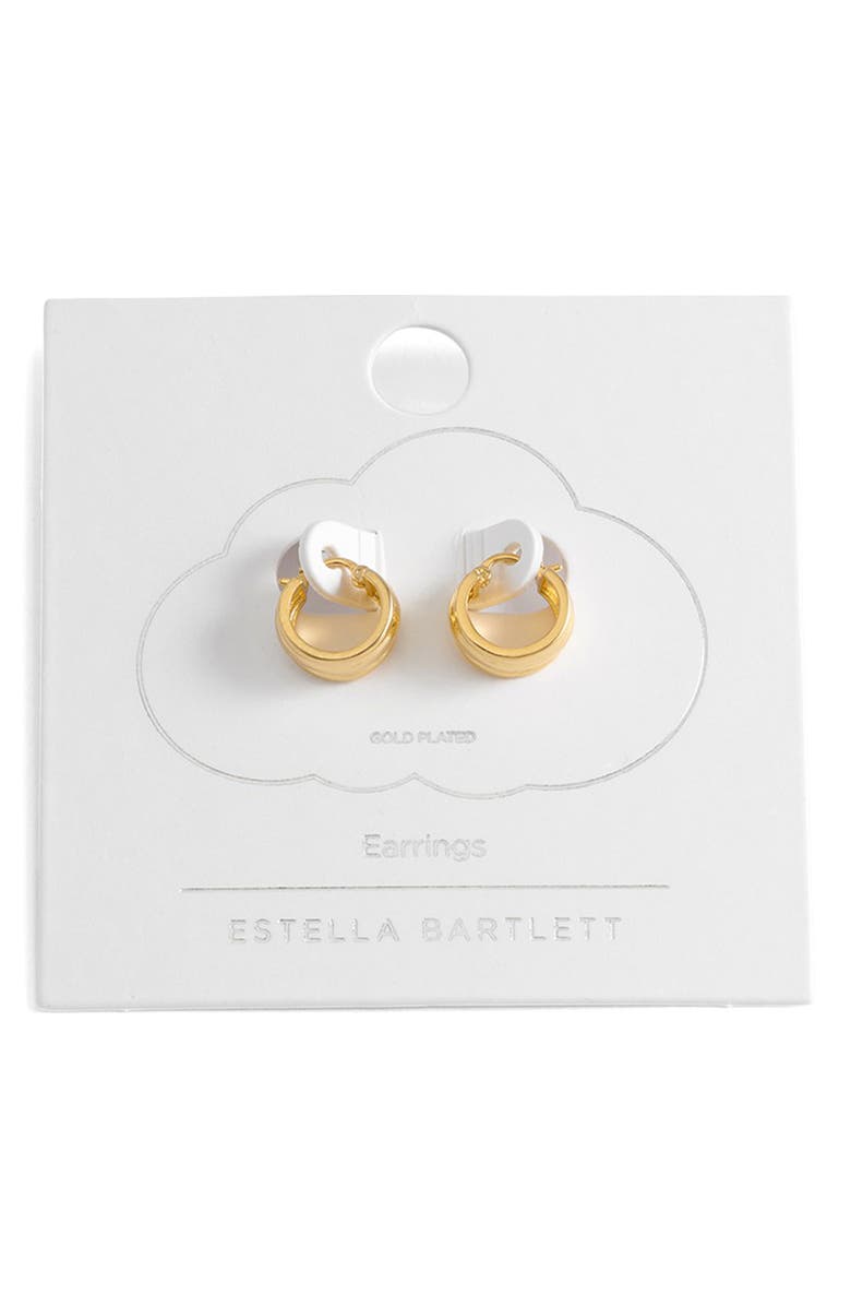 Estella Bartlett Chunky Textured Hoop Earrings, Alternate, color, Gold