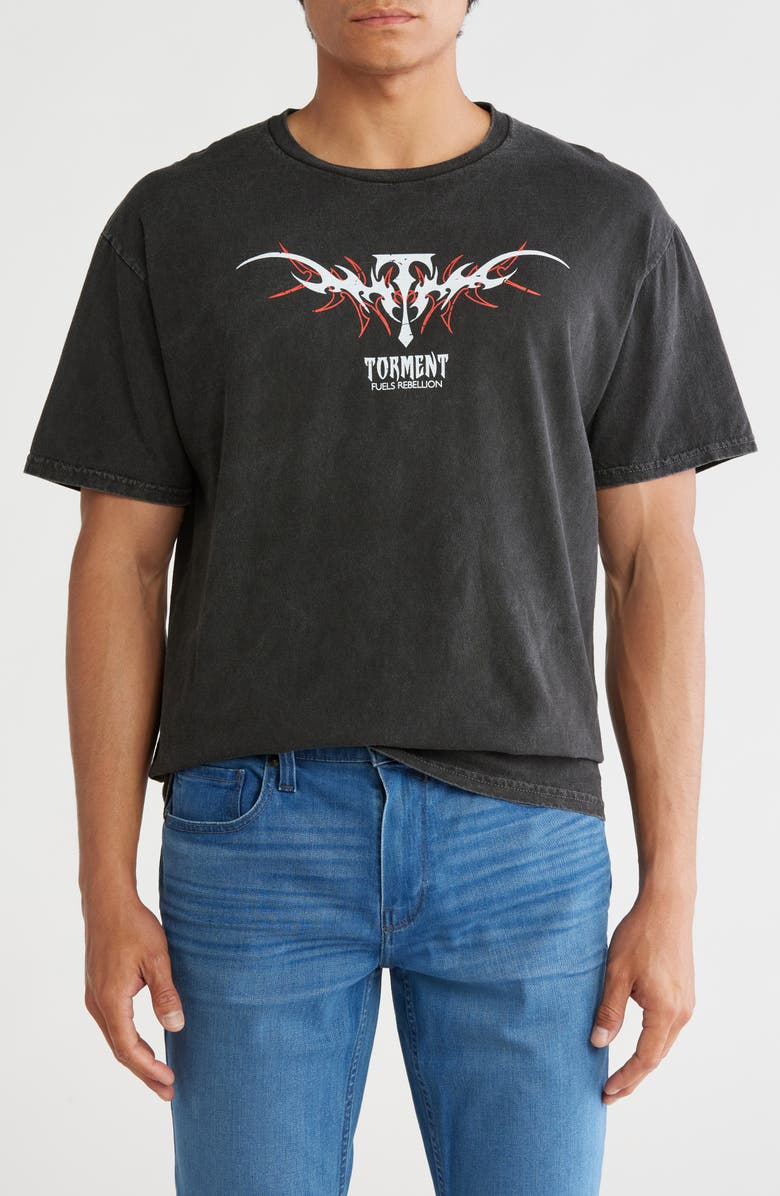 ALPHA COLLECTIVE Torment Cotton Graphic T-Shirt, Main, color, Washed Black