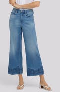 NYDJ Teresa Floral Hem High Waist Ankle Wide Leg Jeans