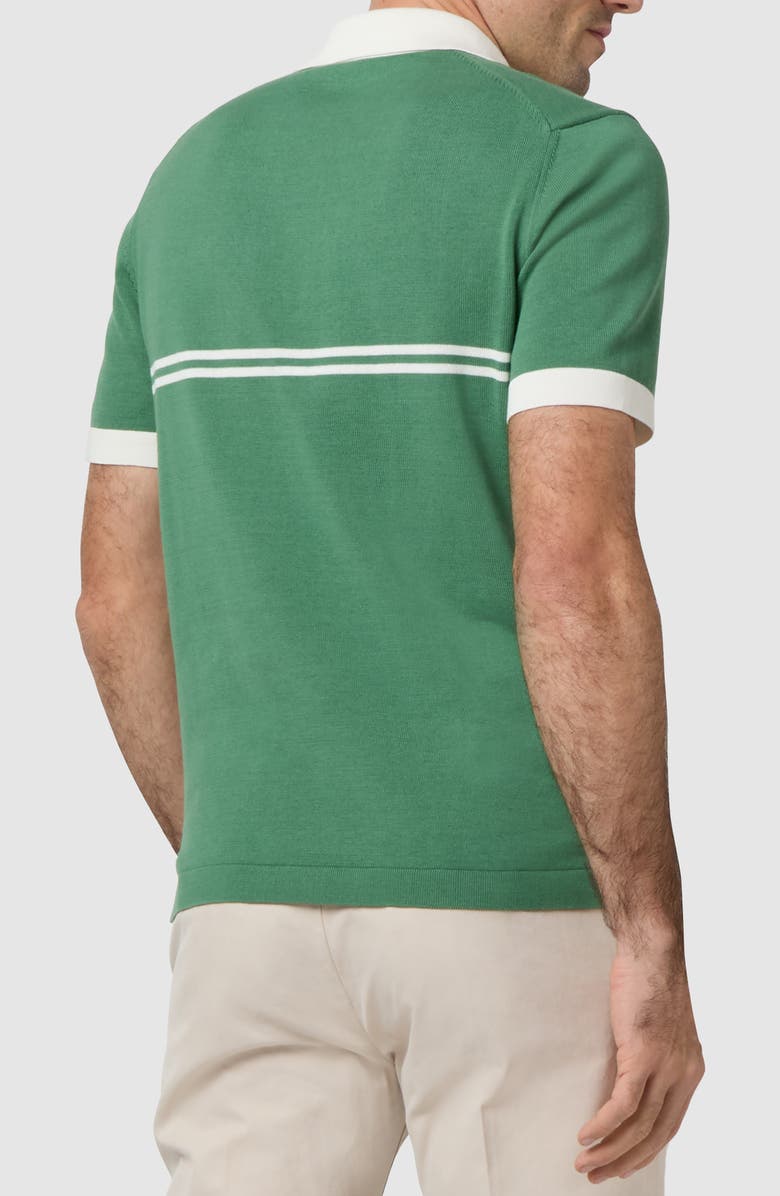 Sid Mashburn Rally Stripe Polo Sweater, Alternate, color, Ivy/ Chalk/ Yellow