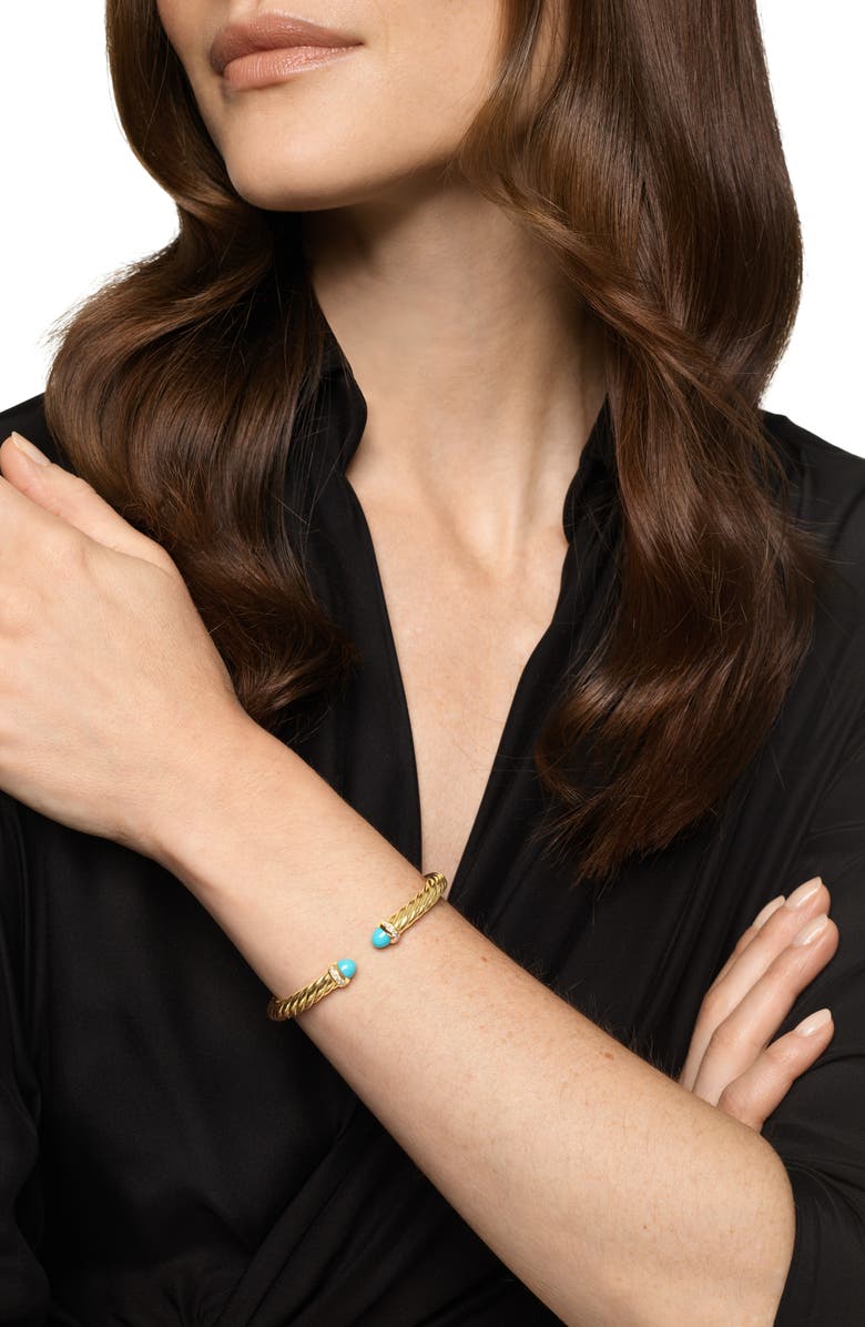 David Yurman Cablespira<sup>®</sup> Flex Bracelet, 6mm, Alternate, color, Turquoise