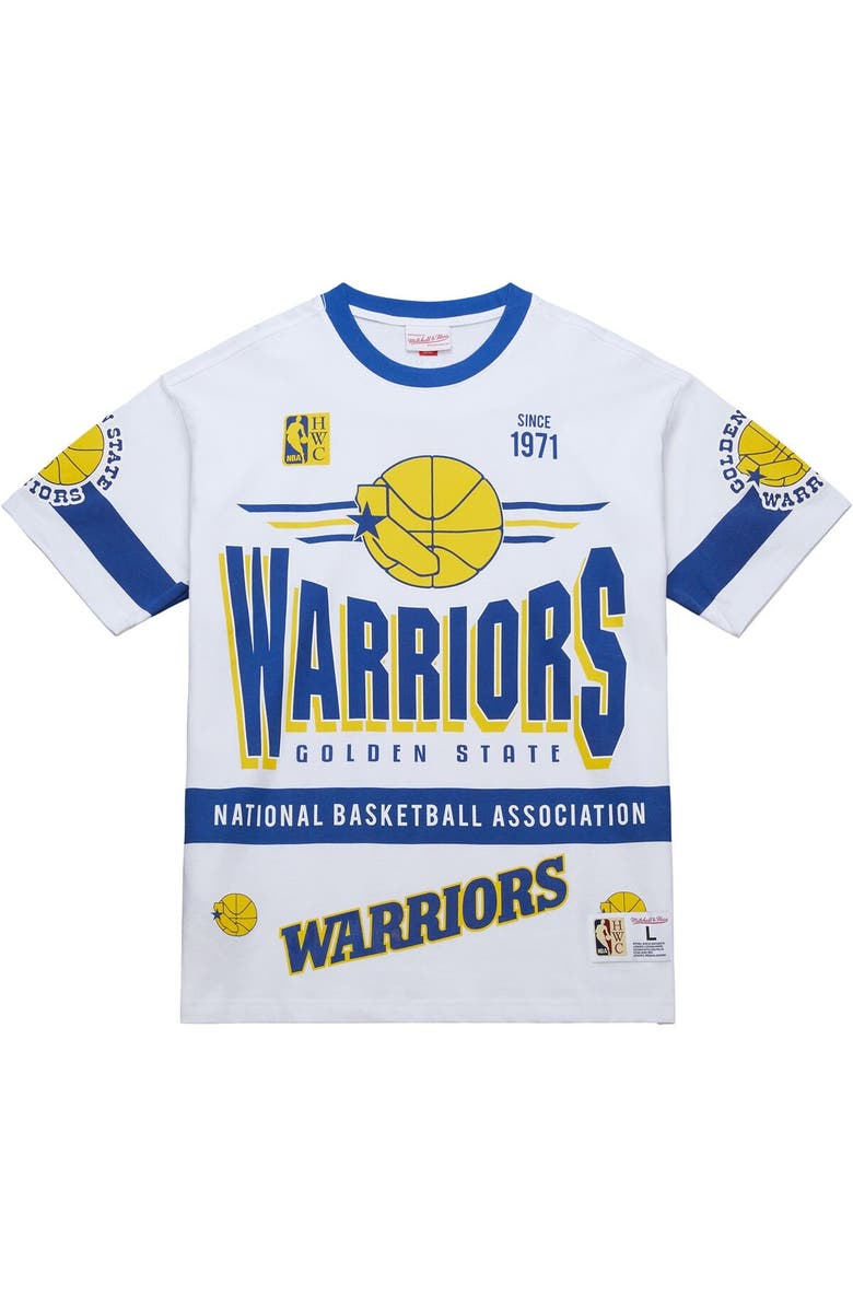 Mitchell & Ness Unisex Mitchell & Ness White Golden State Warriors Hardwood Classics Vintage Team Origins Premium T-Shirt, Alternate, color, White