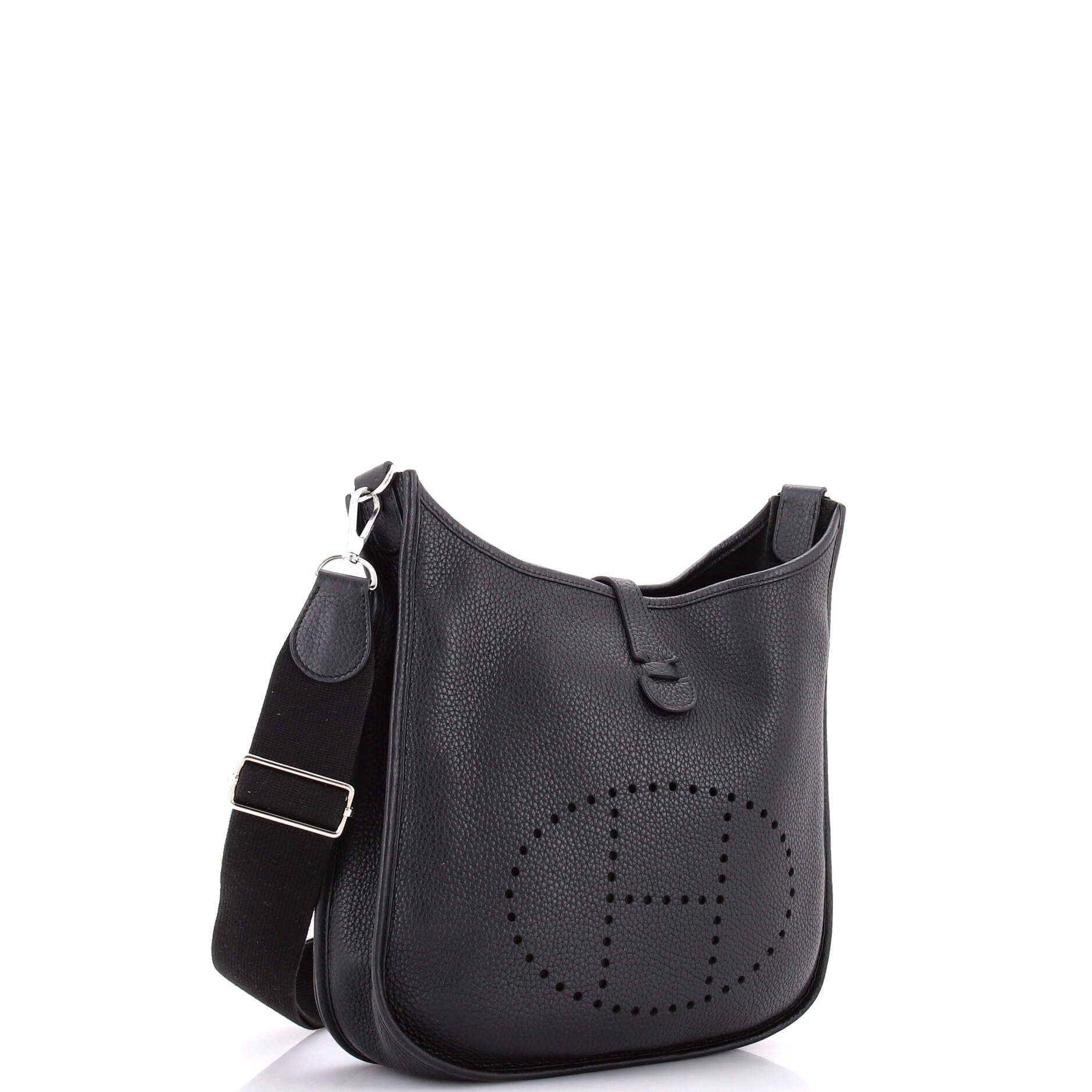 Pre-Owned Hermes Evelyne Bag Gen III Clemence PM, Alternate, color, Noir