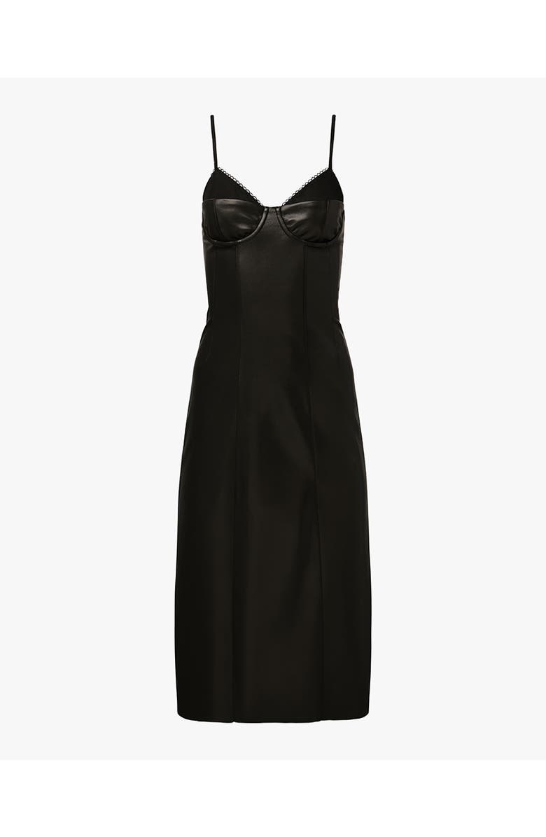 WeWoreWhat Vegan Leather Fitted Corset Dress, Alternate, color,