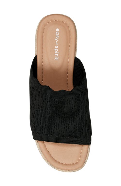 Easy Spirit Shanice Wedge Espadrille Slide Sandal In Black