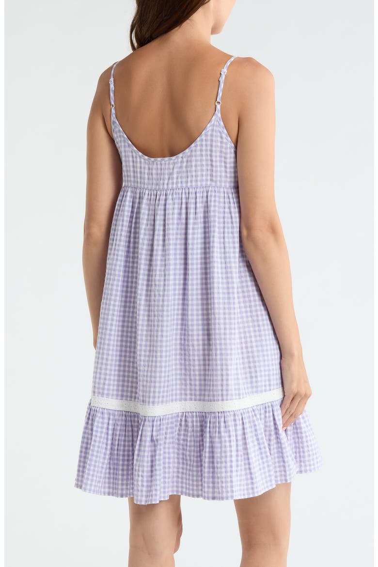 Seersucker Ginngham Nightgown, Alternate, color, SOFT LAVENDER