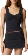 Florence by Mills Ruched Bust Cotton Blend Tank
