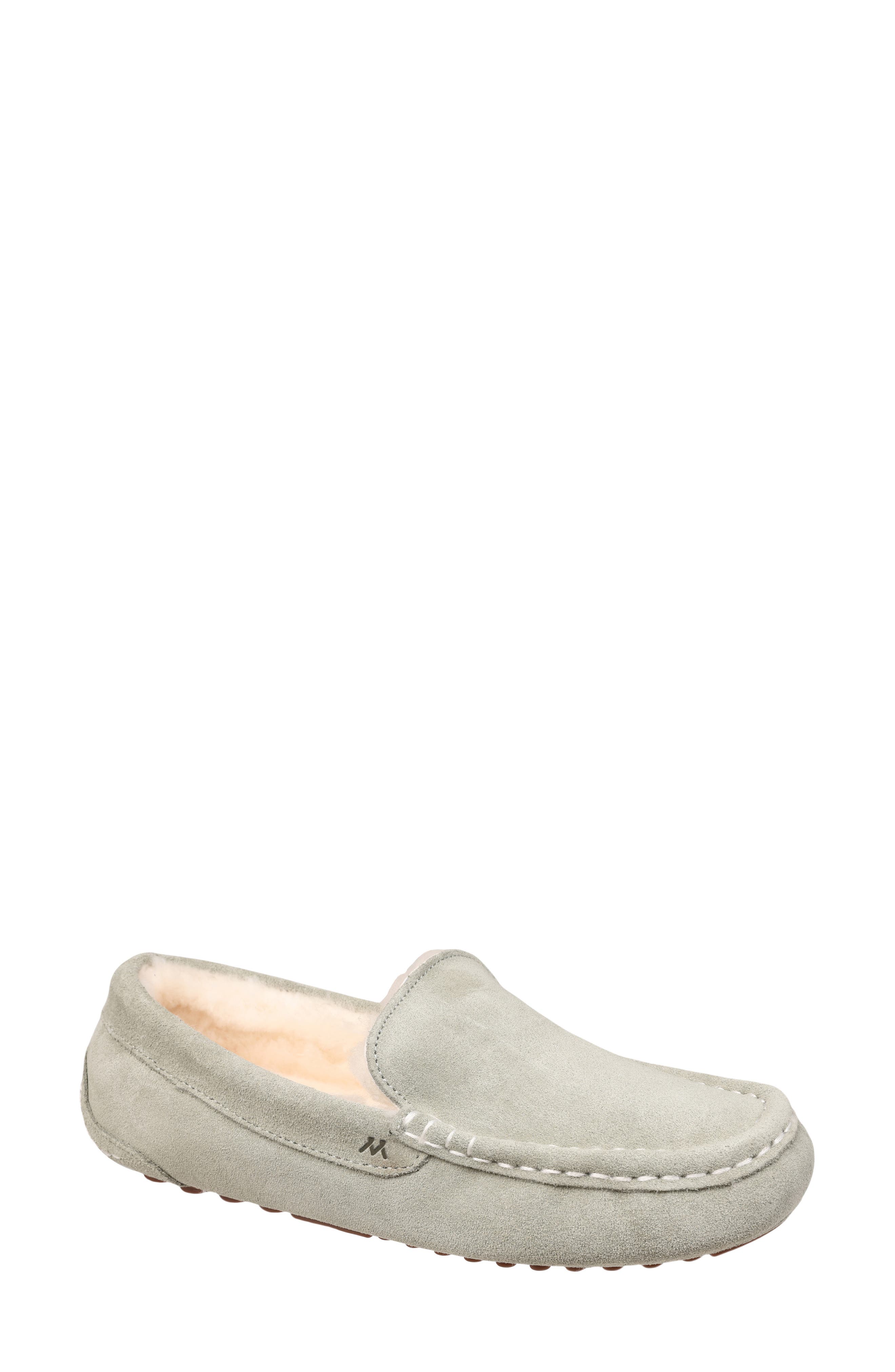 Mykos Suede Genuine Shearling Lined Slipper