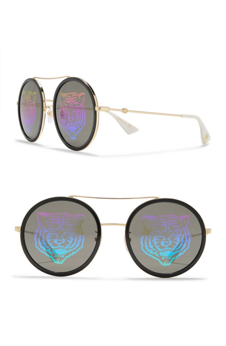 Gucci 56mm Round Sunglasses, Main, color,