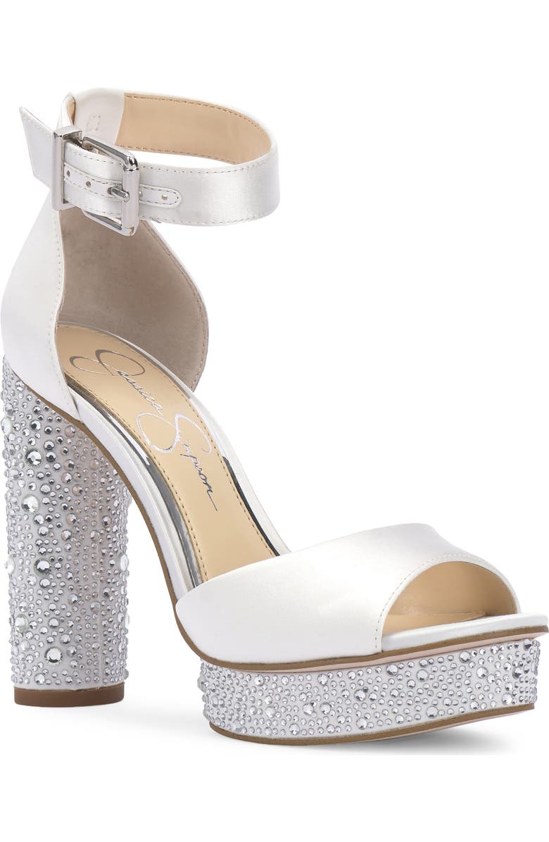 Jessica Simpson Everyn Platform Ankle Strap Sandal, Main, color, White Matsat