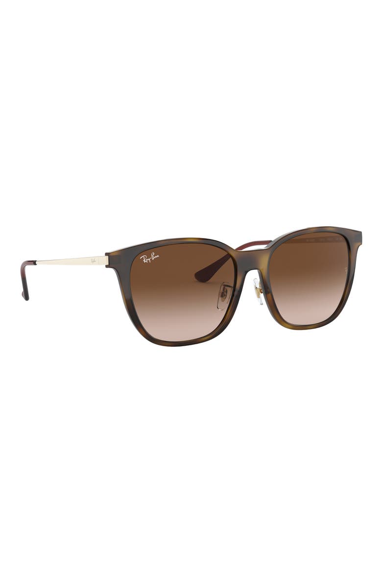 55mm Gradient Square Sunglasses, Alternate, color, LIGHT HAVANA / BROWN GRADIENT