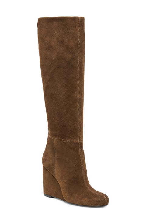 Hira Leather Wedge Boot