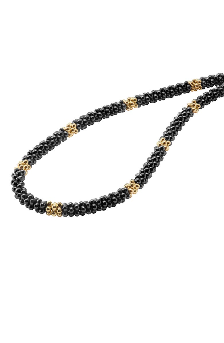 LAGOS 18K Gold & Black Caviar Bead Rope Necklace, Alternate, color, 