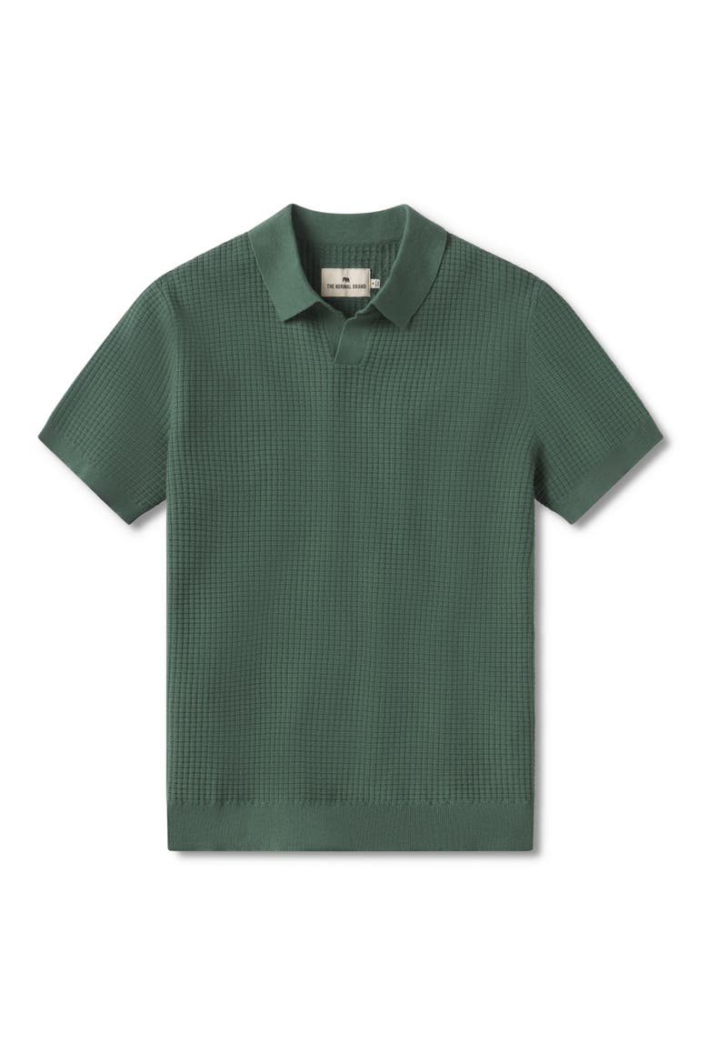 Waffle Knit Polo, Alternate, color, PINE