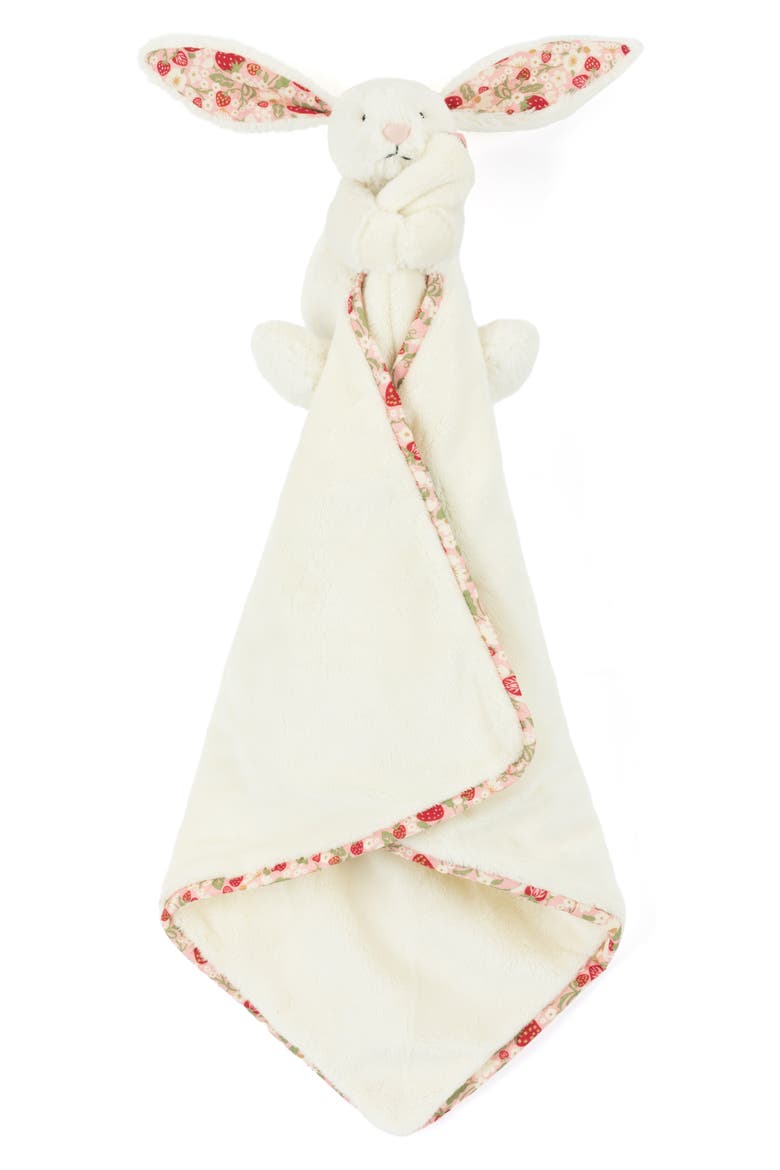 Blossom Cream Bunny 'Berry' 6-Inch Plushie & Soother Blanket, Main, color, MULTI