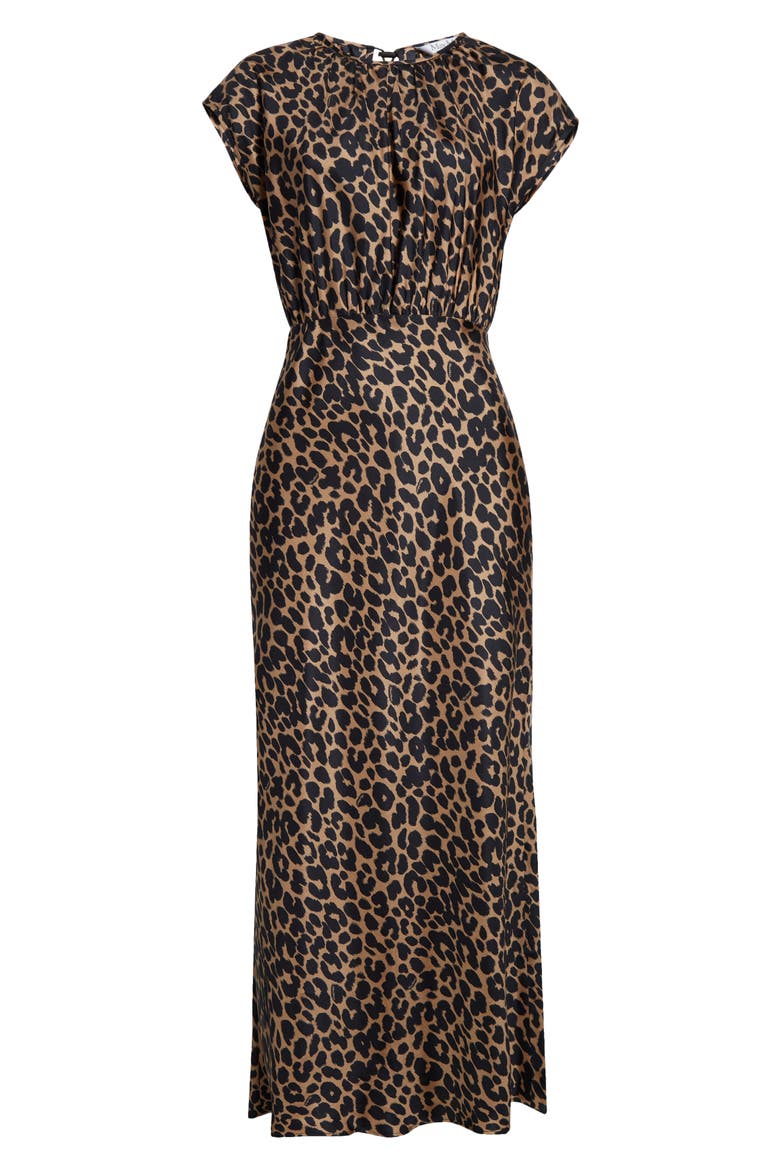 Juglas Leopard Print Silk Dress, Alternate, color, CAMEL SPOTTED