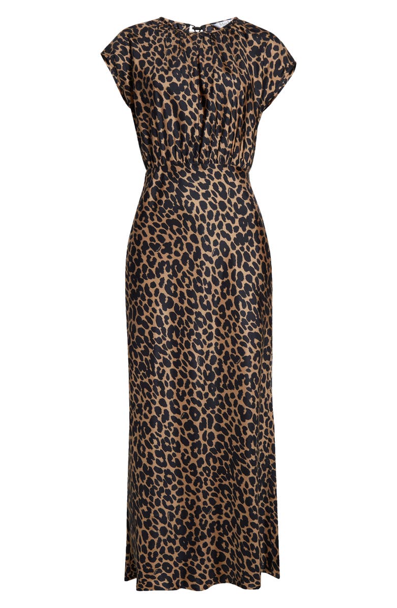 Max Mara Juglas Leopard Print Silk Dress, Alternate, color, 