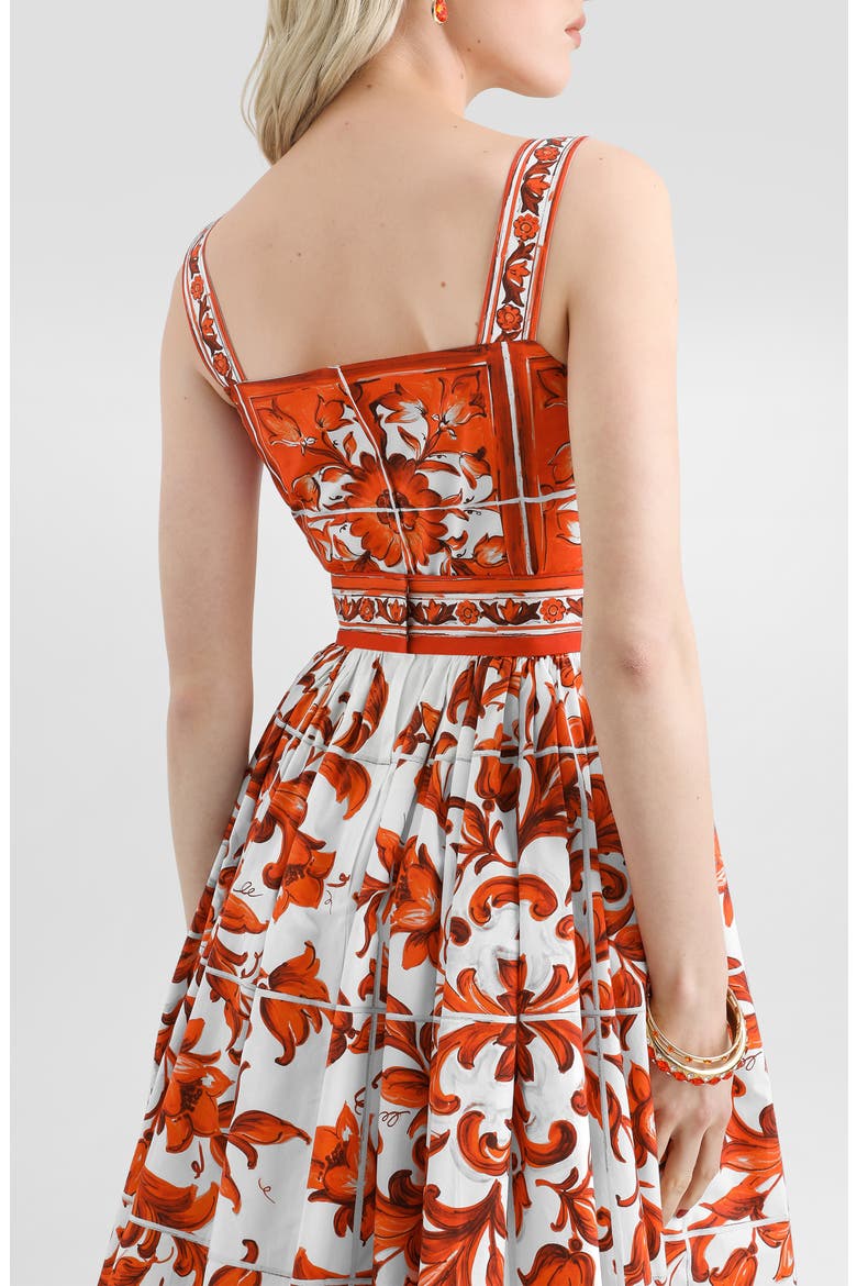 Majolica Print Cotton Poplin Sundress, Alternate, color, S9000 VARIANTE ABBINATA