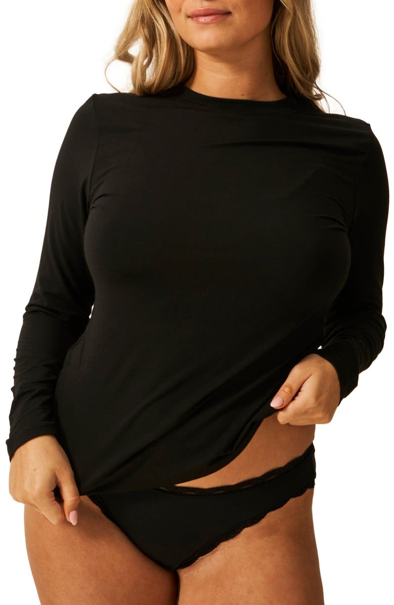 Stripe & Stare Underlayer Top, Alternate, color, Black