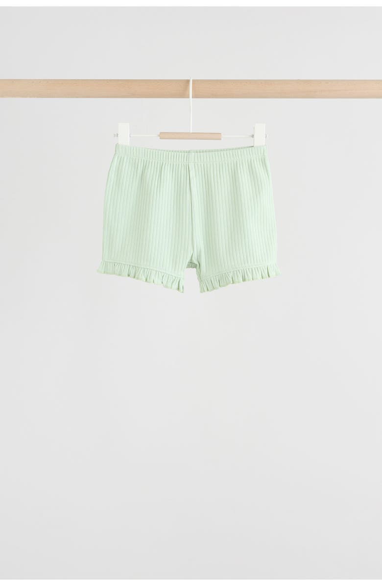 NEXT Kids' 4-Pack Frill Ribbed Shorts, Alternate, color, Purple Multi