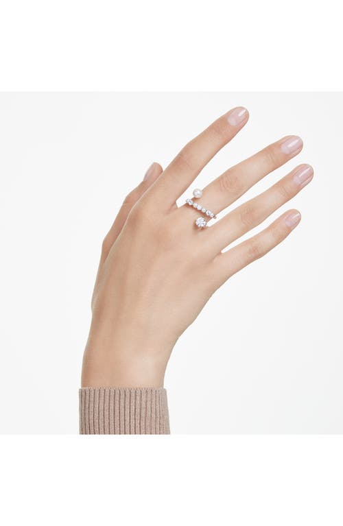 Swarovski Matrix Cocktail Ring In White Gold
