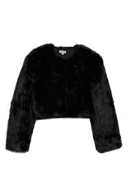 STAUD Casimira Crop Faux Fur Jacket