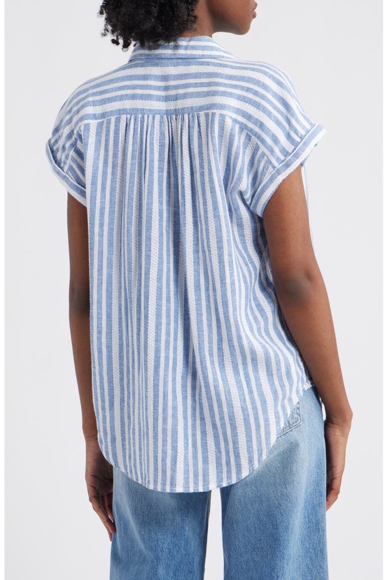 Tuscany Stripe Cap Sleeve Popover Top, Alternate, color, JALISCO STRIPE