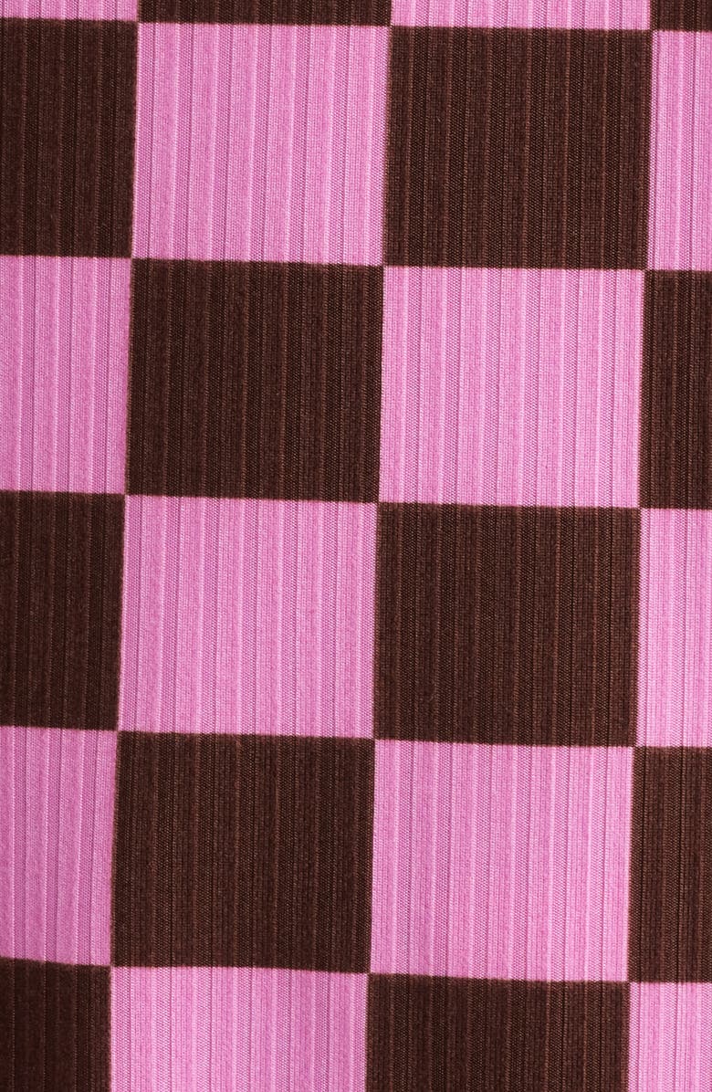 Dressed in Lala Lex Ribbed Oversize T-Shirt & High Waist Crop Pants Set, Alternate, color, Pink/ Brown