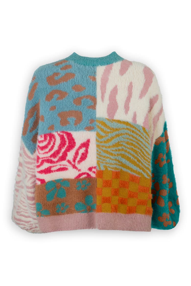 Mixed Print Cardigan, Alternate, color, MULTI