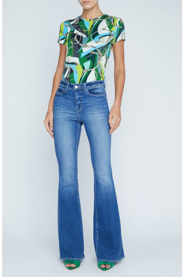 Bell High Waist Flare Jeans, Main, color, AUTHENTIQUE