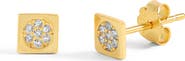 Mazin Jewels Pave Circle Studs