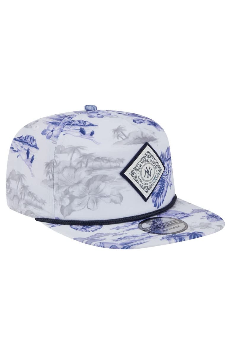 New Era Men's New Era White New York Yankees Printed Island Golfer Snapback Hat, Alternate, color, White