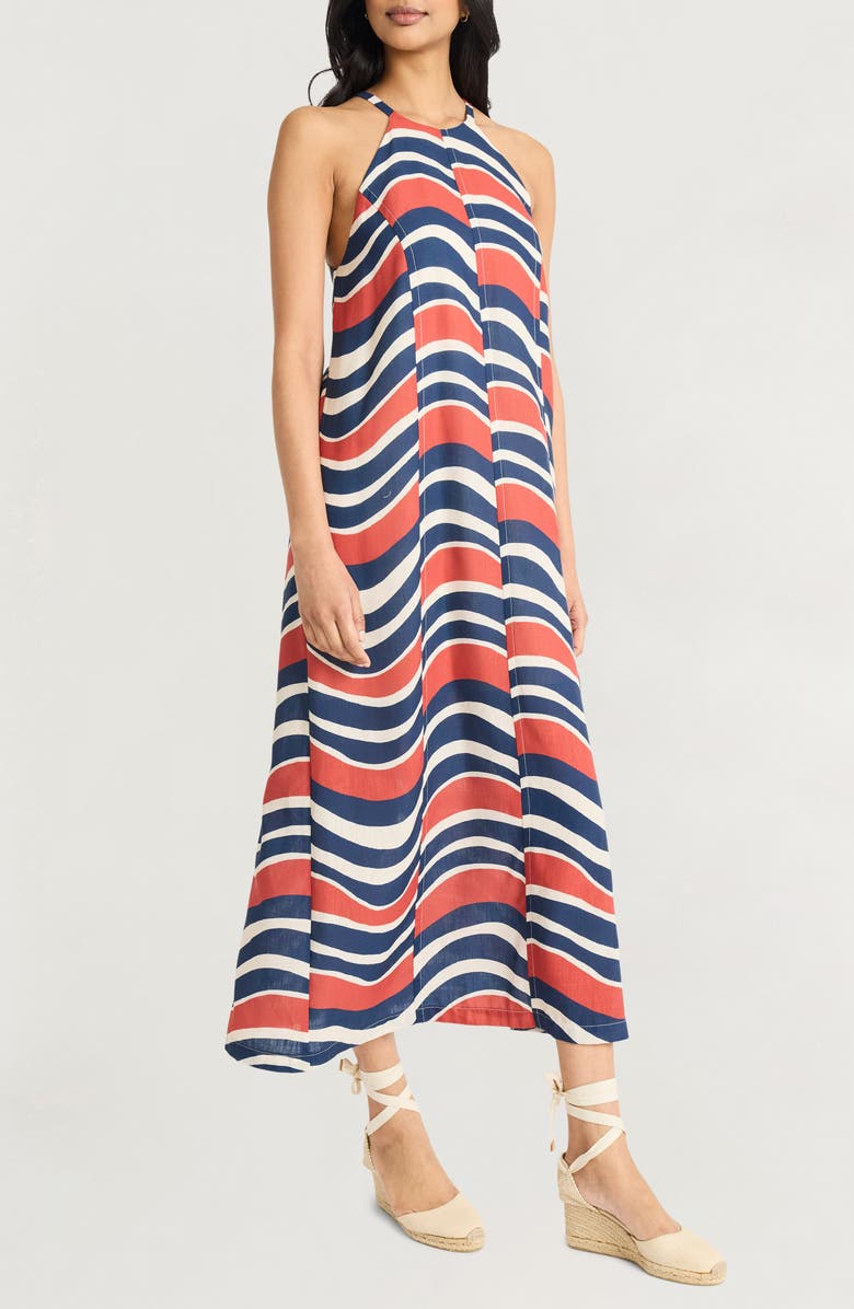 The Good Journey Paneled Maxi Dress, Alternate, color, Navy/ Ivory