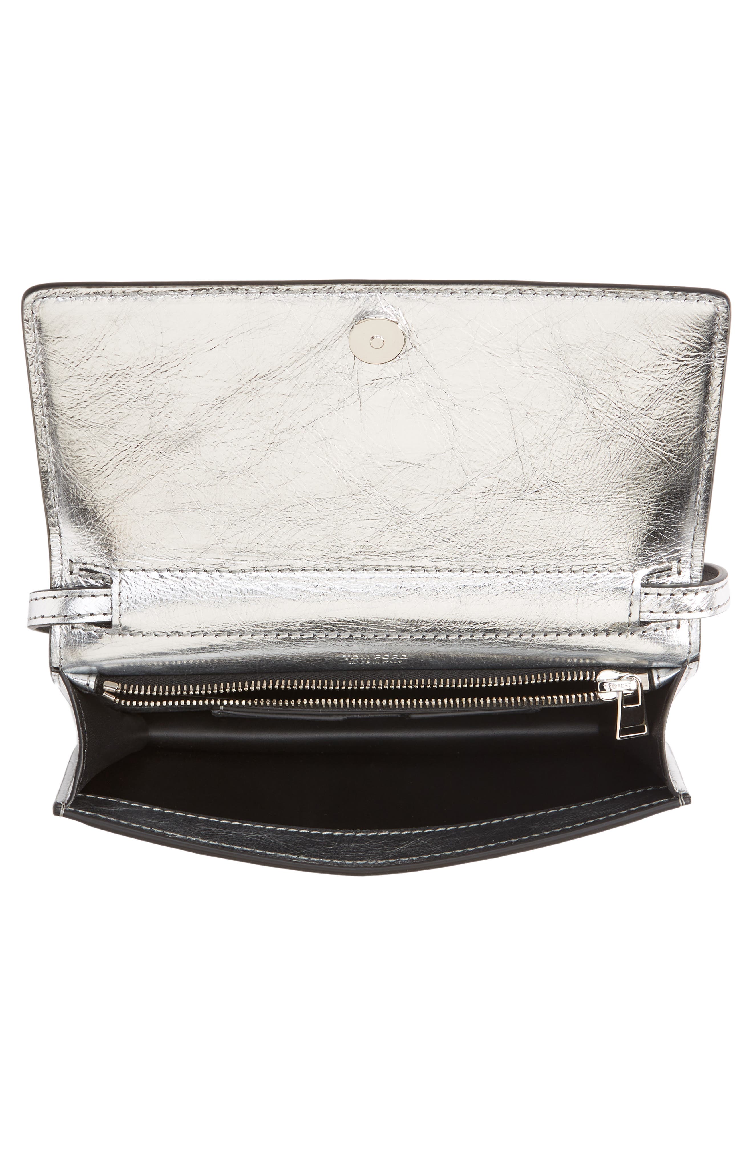 TOM FORD Mini Metallic Leather Crossbody Bag, Alternate, color, 