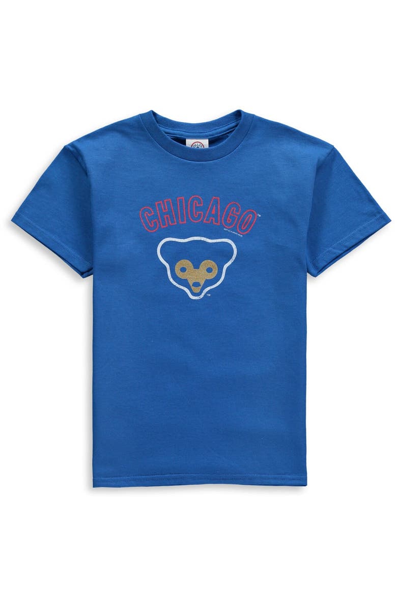 SOFT AS A GRAPE Youth Soft as a Grape Royal Chicago Cubs Cooperstown T-Shirt, Main, color,