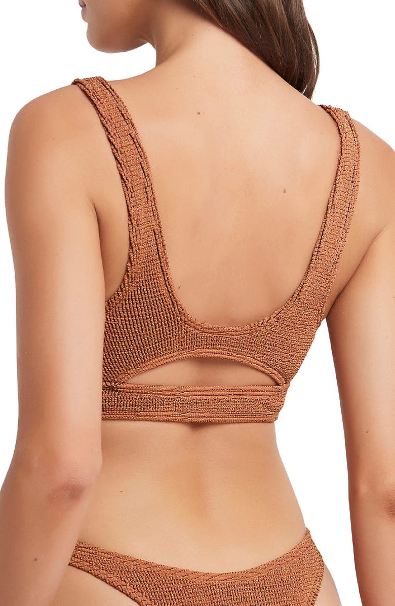 bond-eye BOUND by Bond-Eye The Sasha Cutout Waffle Bikini Top, Alternate, color, 