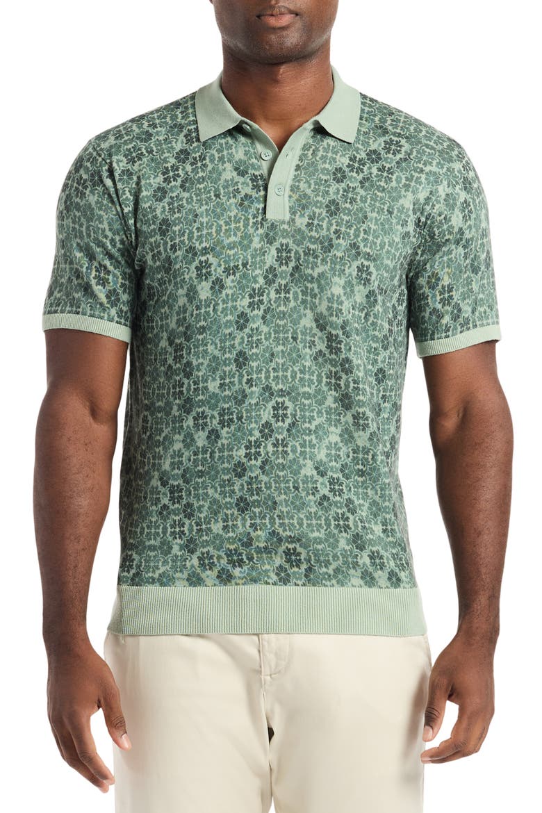 Johnny Collar Cotton Knit Polo, Main, color, SAGE