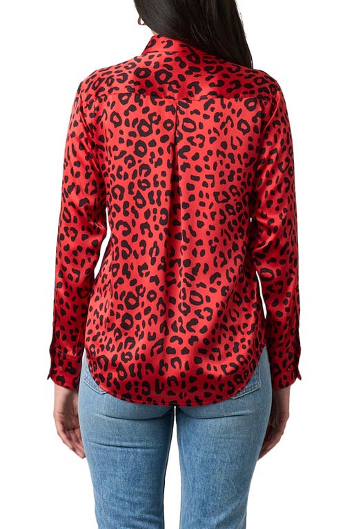 Shop Equipment Print Silk Button-up Shirt In Gazpacho And True Black