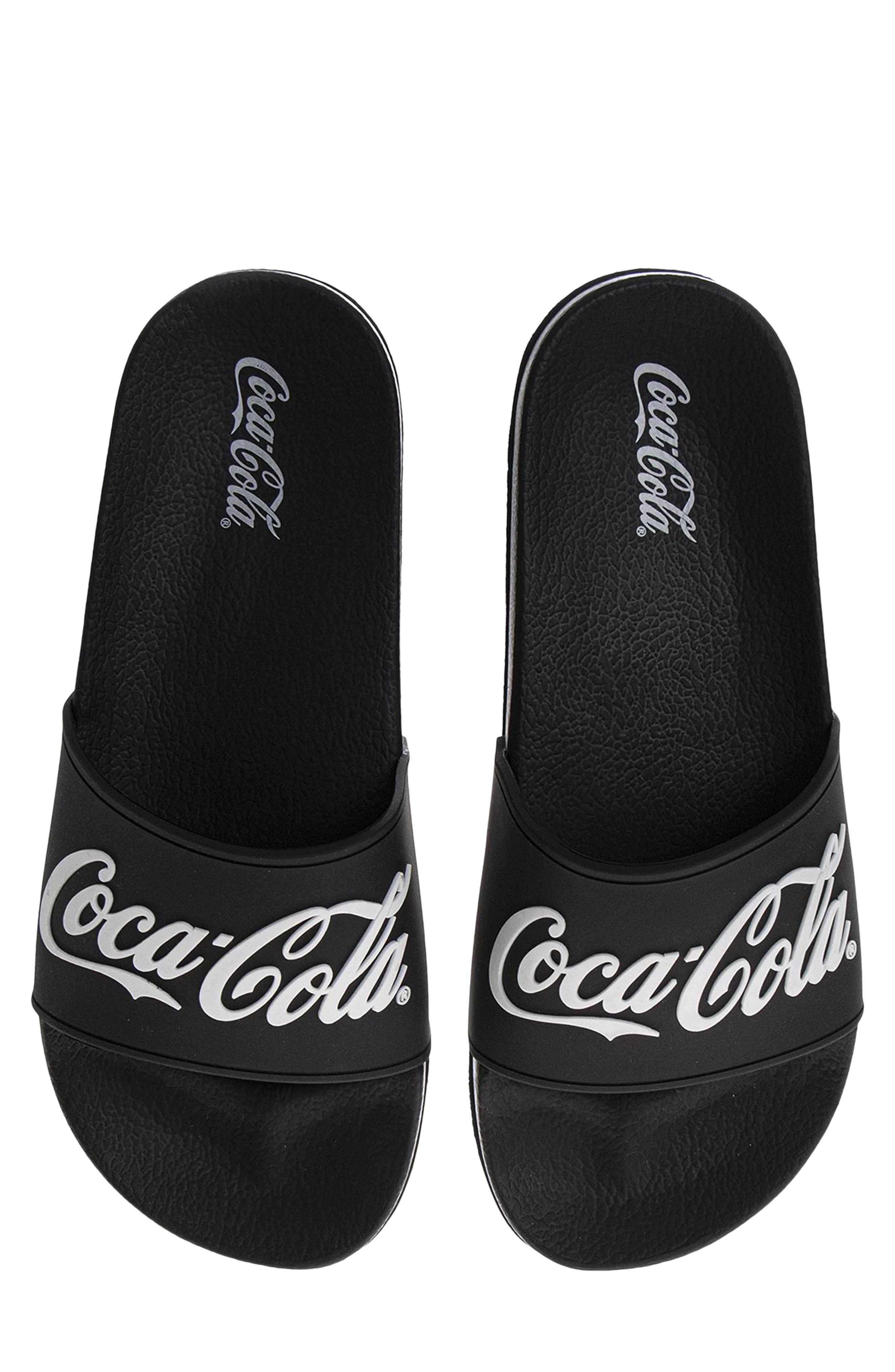 Kids' Coca-Cola® Slide Sandal, Alternate, color, BLACK