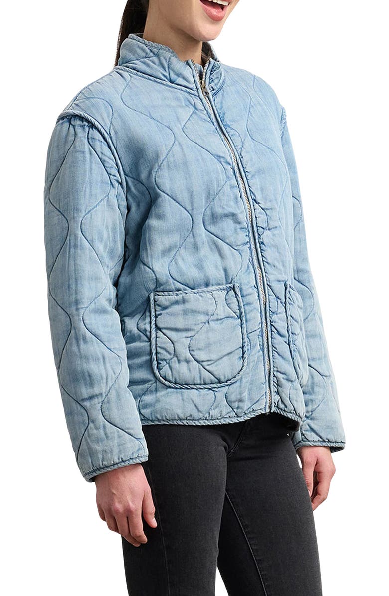 Hatley Quilted Chambray Jacket, Alternate, color, Washed Blue