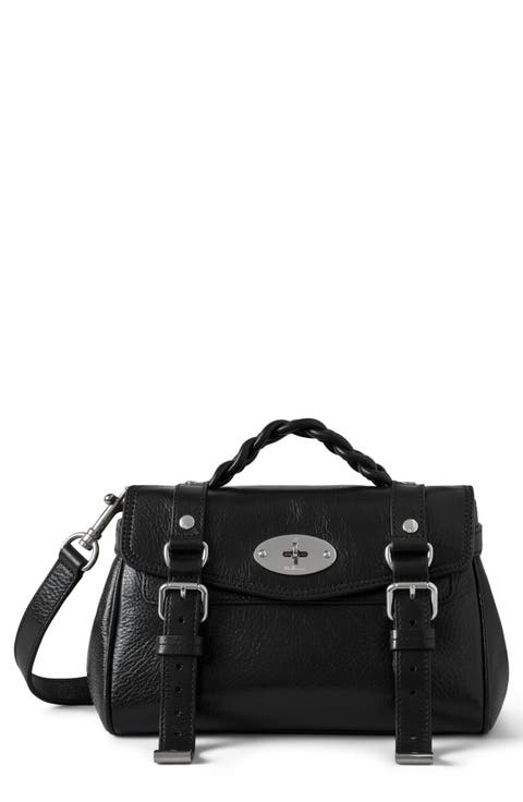 Mini Alexa High Shine Leather Top Handle Bag
