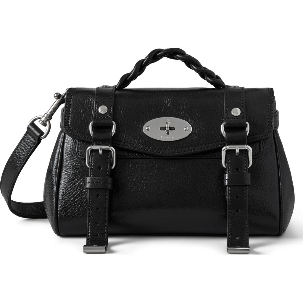 Mulberry Mini Alexa Leather Top Handle Bag In Black