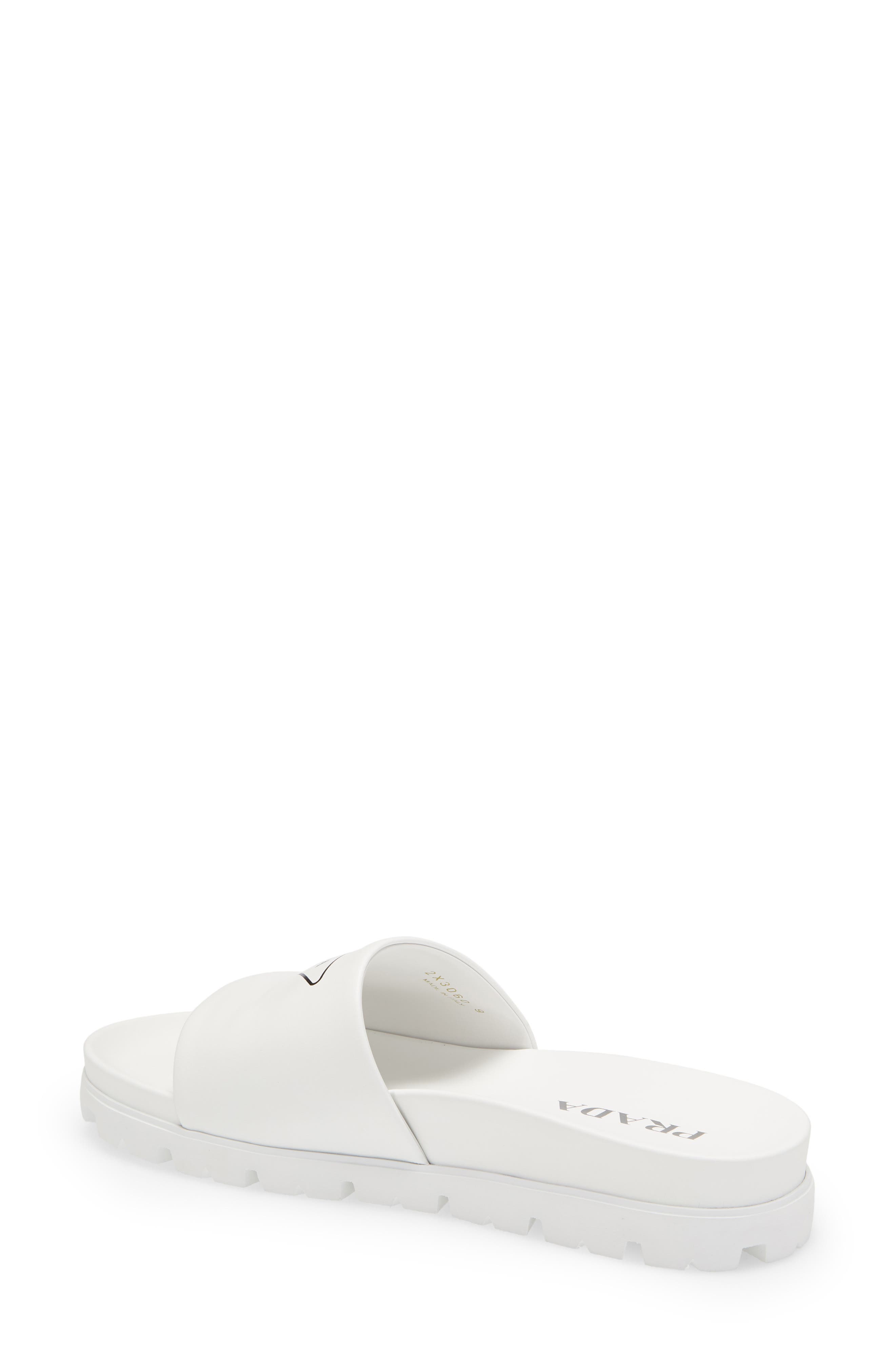 Logo Slide Sandal, Alternate, color, BIANCO