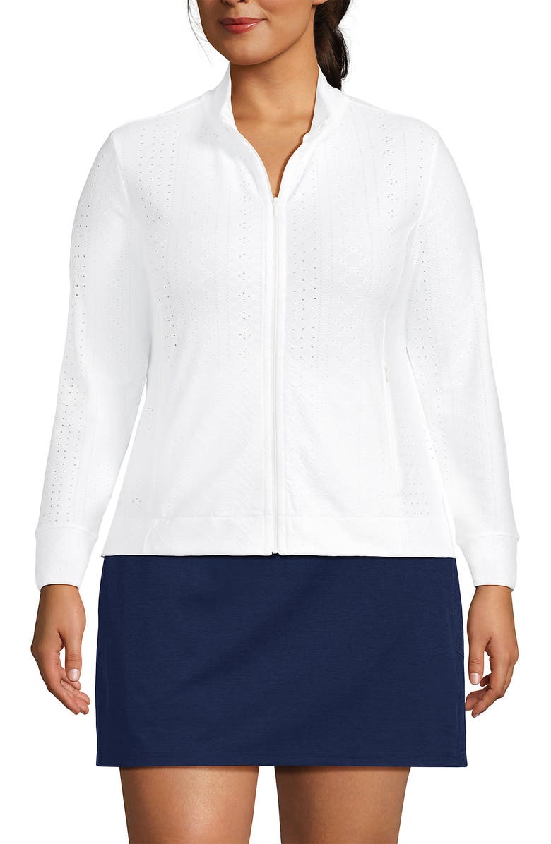 Lands' End Active Eyelet Full Zip Jacket, Main, color,